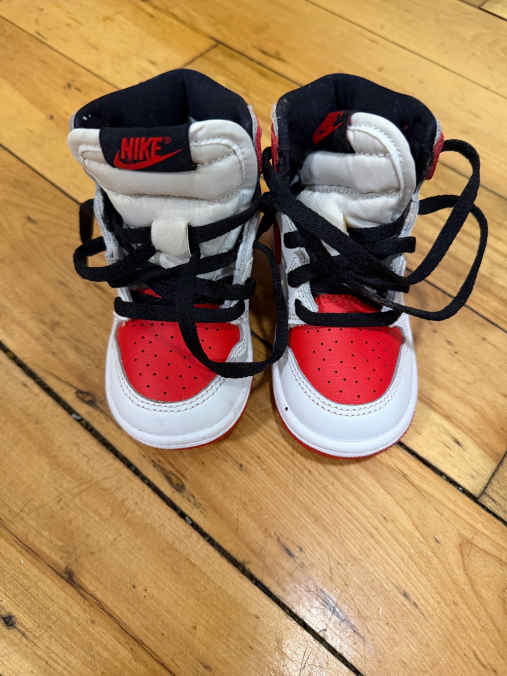 Nike Jordan 1 Kids Red, White & Black High-Top Sneakers